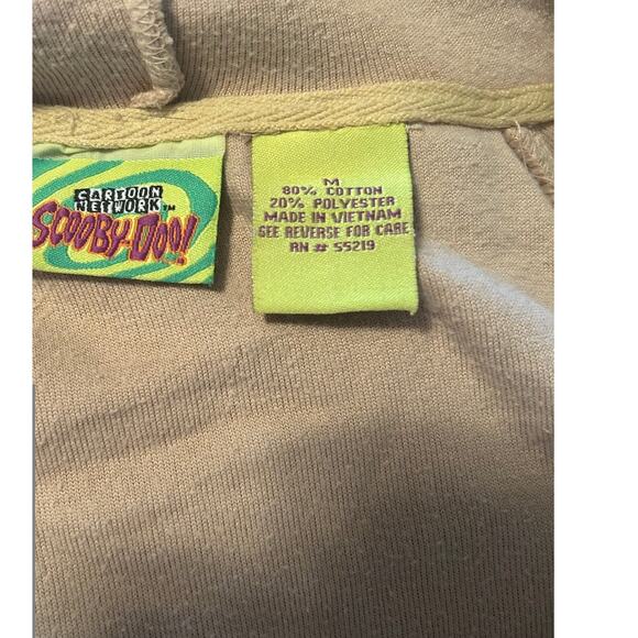 GUC Scooby Doo Women's Tan Velour Full Zip Jacket Hoodie Size Medium - Picture 4 of 6
